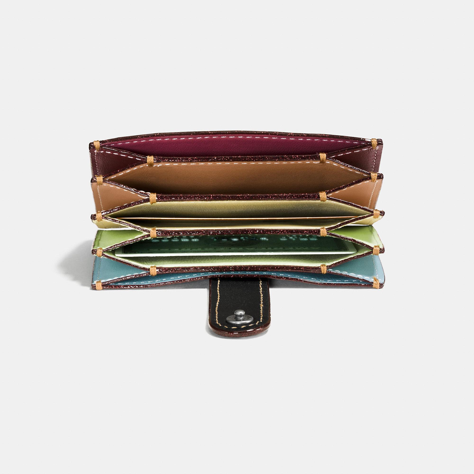 COACH Accordion Card Case In Glovetanned Leather With Space Patch in